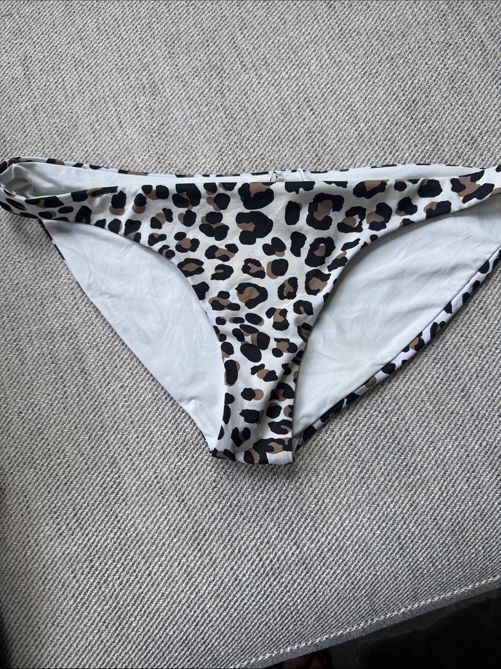 Vitamin A Leopard Print Bikini Bottoms in Black, White, Brown